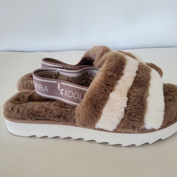 Koolaburra Shoes - KOOLABURRA by UGG Sz 9 NWOB Fuzz'n Slide Slippers Amphora Tan #1110214 PERFECT!
